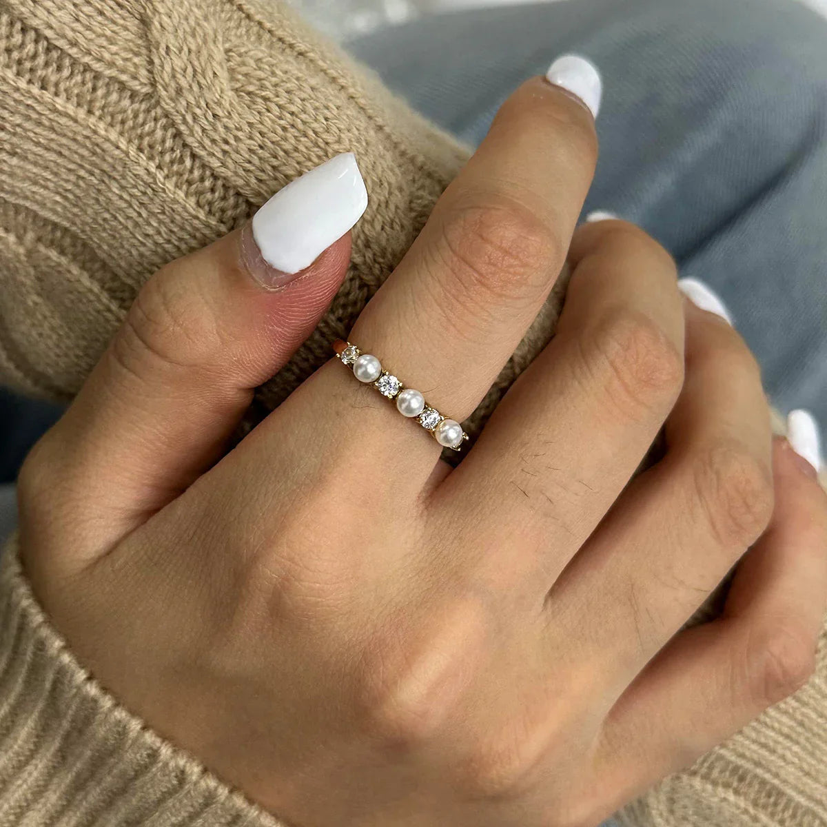 [Raffine]Keisha Diamond Pearl Ring