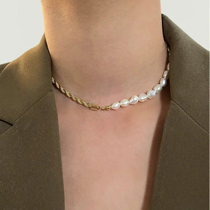 [Raffine]Dualia Gold Pearl Necklace