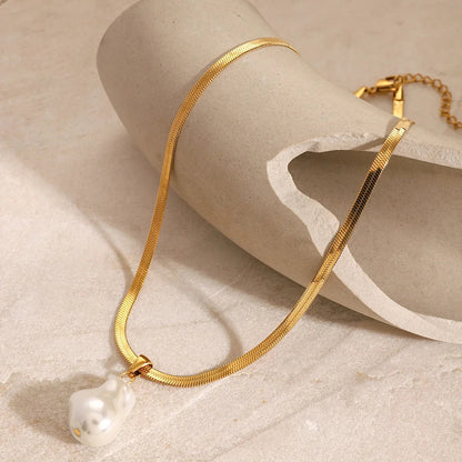 [Raffine]Glorietta Herringbone Pearl Necklace