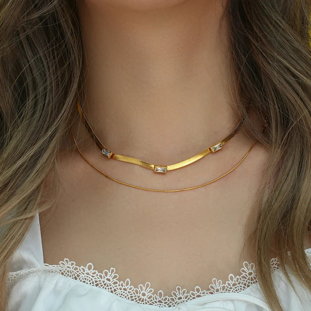 [Raffine]Eve Herringbone Gold Necklace