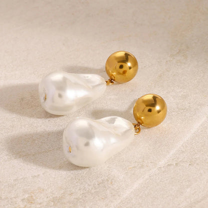 [Raffine]Ariana Chunky Pearl Drop Earrings