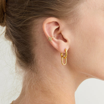 [Raffine]Aina Double Hoop Diamond Earrings
