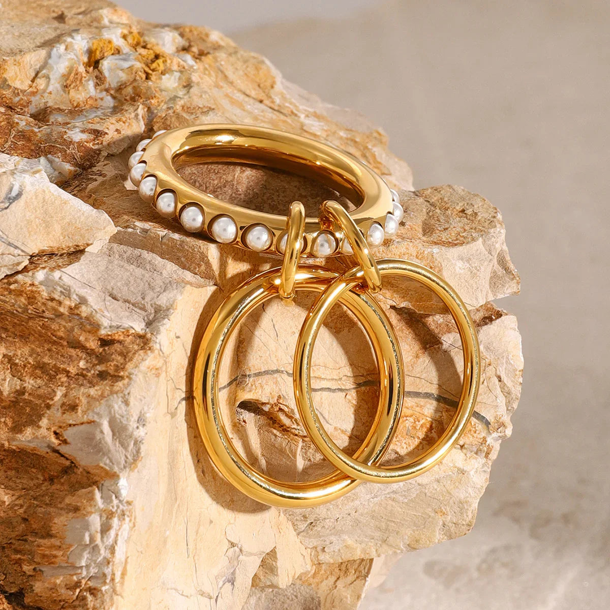 [Raffine]Mikayla Stacked Freshwater Pearl Ring