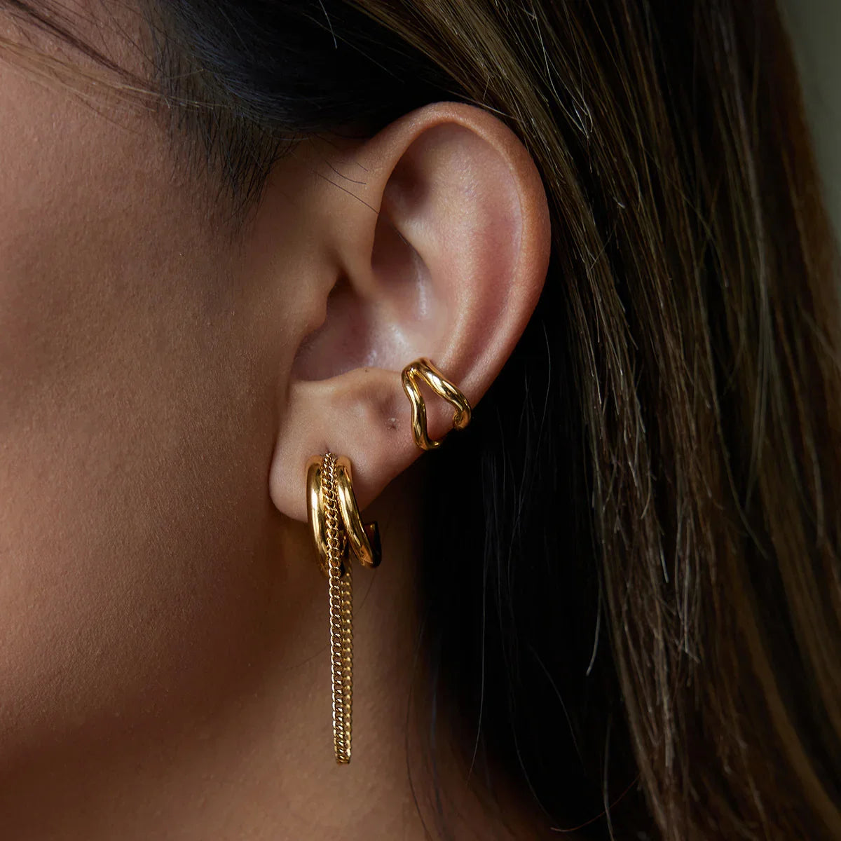 [Raffine]Galilea Link Chain Hoops