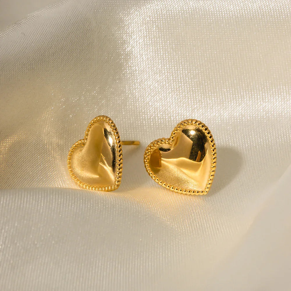 [Raffine]Ruth Heart Gold Earrings
