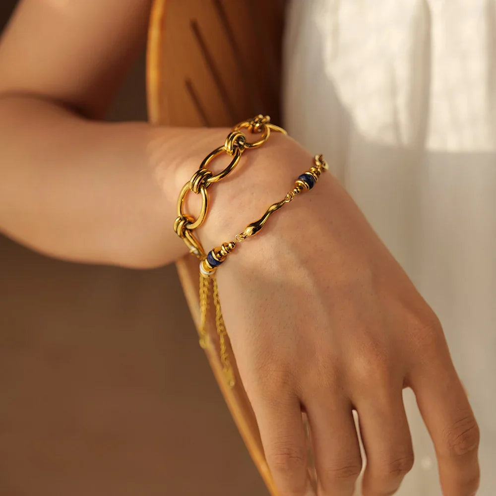 [Raffine]Quintessa Layered Chain Pearl Bracelet