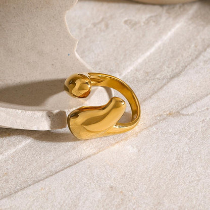 [Raffine]Abstract Gold Ring