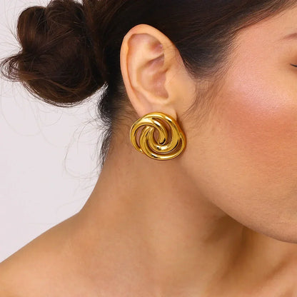 [Raffine]Janice Triple Spiral Gold Earrings
