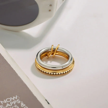 [Raffine]Claire Two Tone Ring Stack