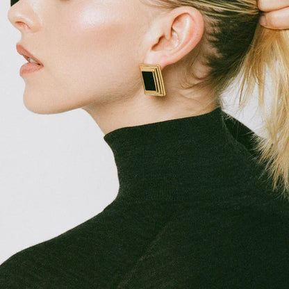 [Raffine]Sybil Gold Enamel Earrings