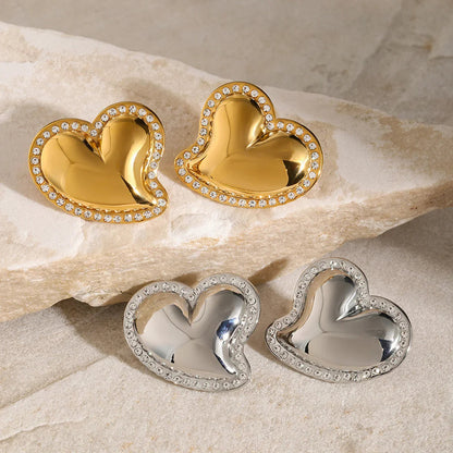 [Raffine]Holly Heart Gold Earrings