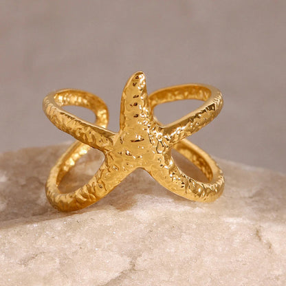 [Raffine]Aurelie Gold Starfish Ring