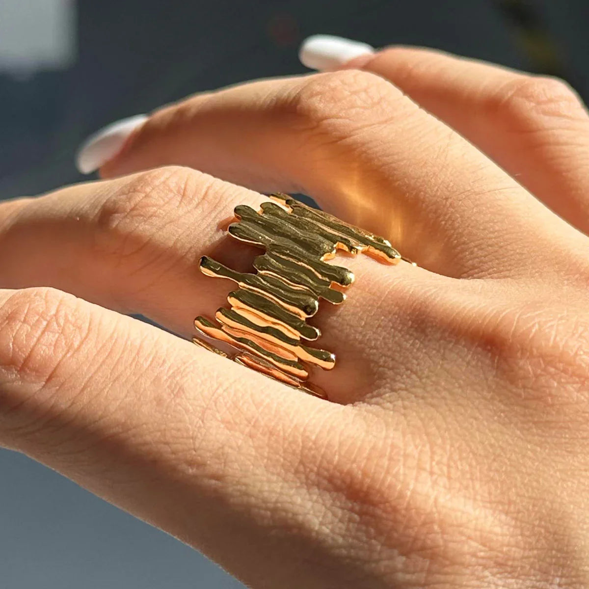 [Raffine]Zoella Abstract Gold Ring