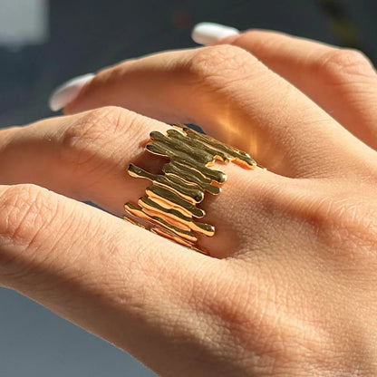 [Raffine]Zoella Abstract Gold Ring