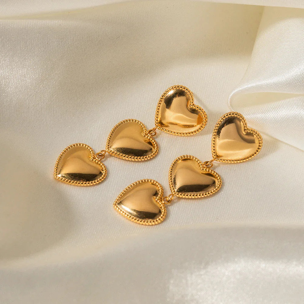 [Raffine]Aimee Gold Heart Earrings