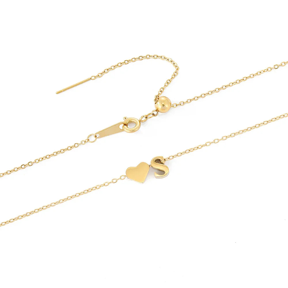 [Raffine]Ria Initial Letter Gold Necklace
