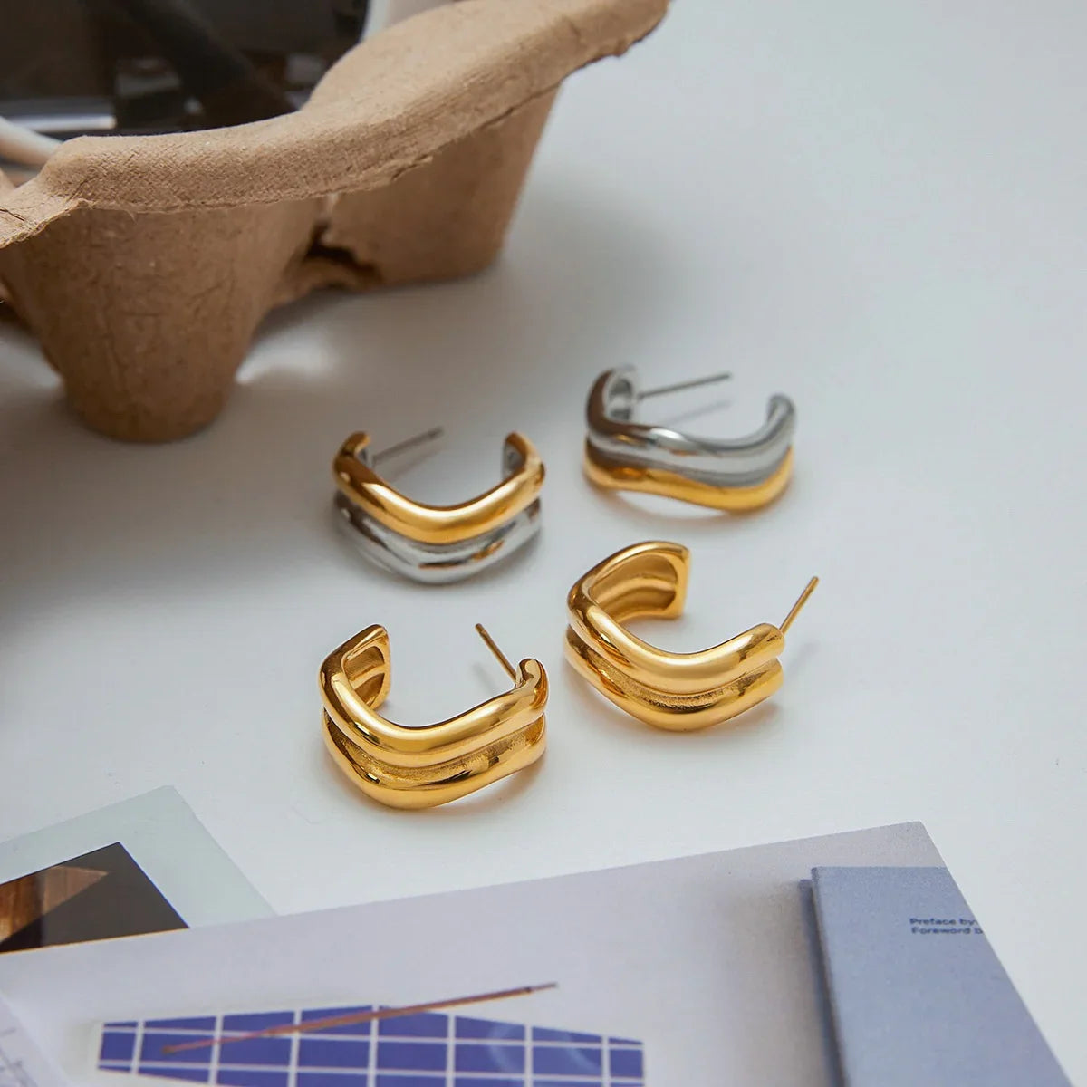 [Raffine]Double Curve Hoops
