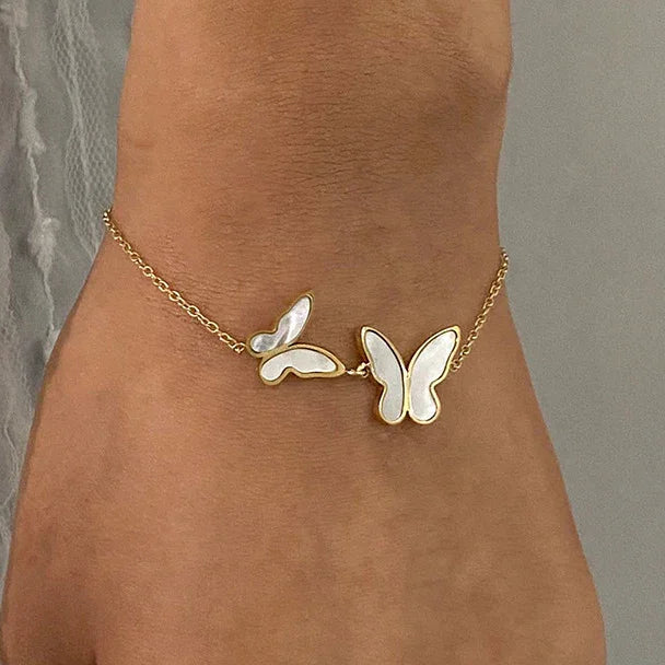 [Raffine]Blaire Butterfly Pearl Bracelet