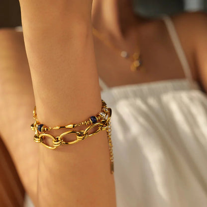 [Raffine]Quintessa Layered Chain Pearl Bracelet