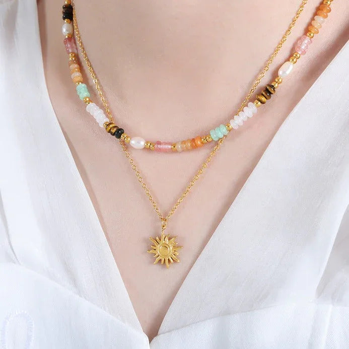 [Raffine]Eliora Gold Sun Necklace