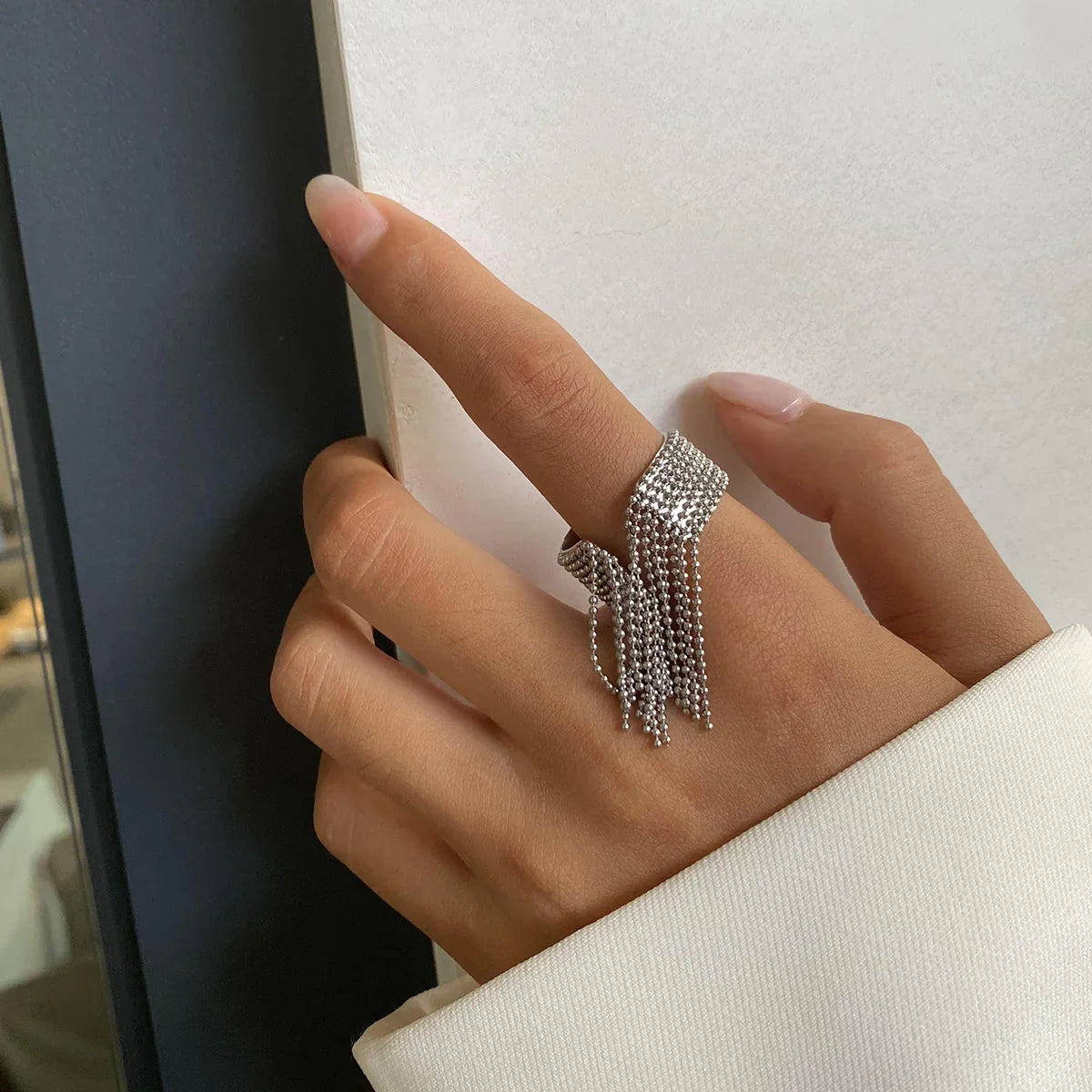 [Raffine]Krystelle Gold Tassel Ring