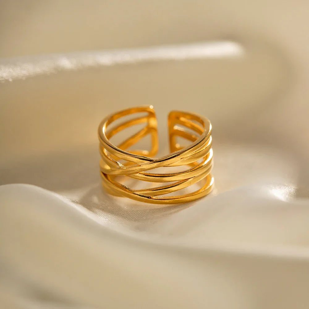 [Raffine]River Gold Ring