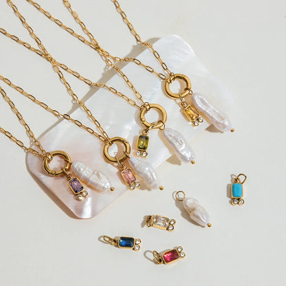 [Raffine]Caitlin Birthstone Pearl Necklace