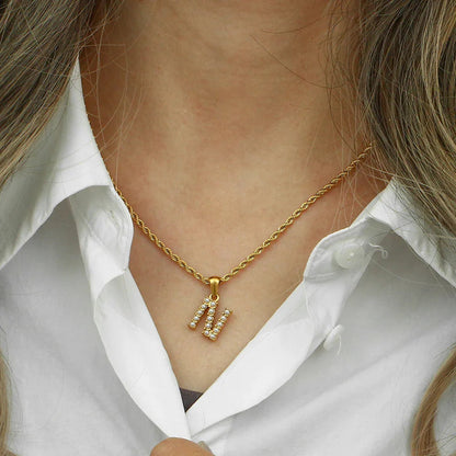 [Raffine]Elodie Initial Letter Pearl Necklace