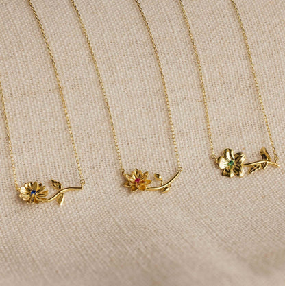 [Raffine]Maribelle Birth Flower Gold Necklace