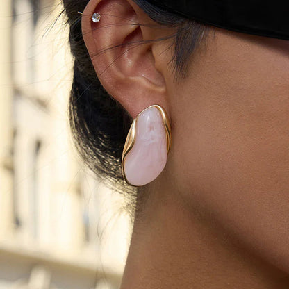 [Raffine]Amelise Polished Gemstone Earrings