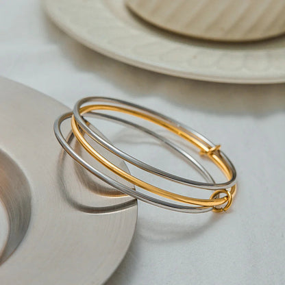 [Raffine]Romina Two Tone Stacked Bracelet