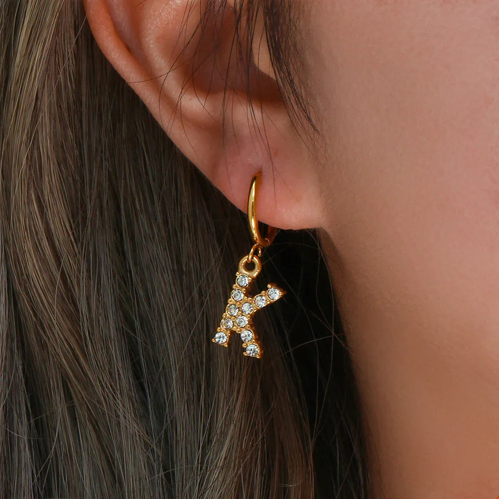 [Raffine]Wilhemina Initial Letter Earrings