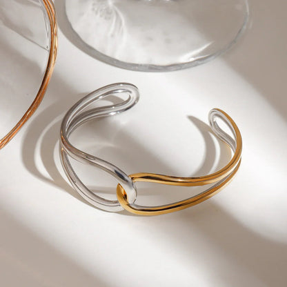 [Raffine]Noria Two Tone Gold Bangle