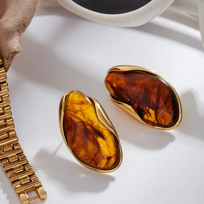 [Raffine]Amelise Polished Gemstone Earrings
