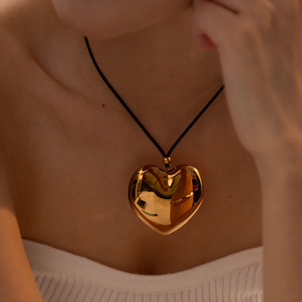[Raffine]Ophelia Gold Heart Necklace