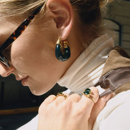 [Raffine]Leighton Chunky Enamel Hoops