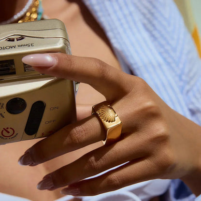 [Raffine]Carlotta Geometric Shell Ring