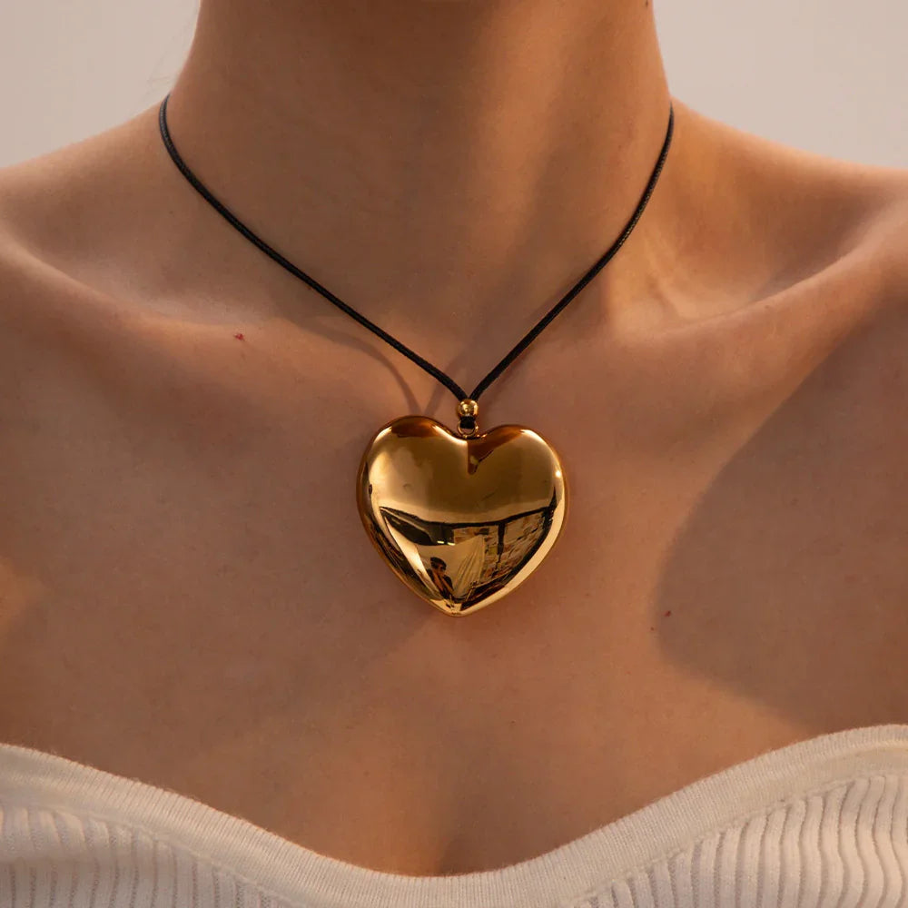 [Raffine]Ophelia Gold Heart Necklace