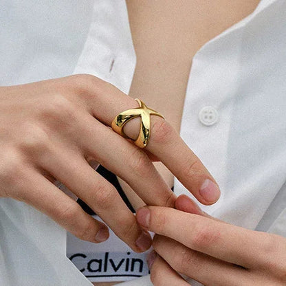 [Raffine]Carolyn Gold Cross Ring
