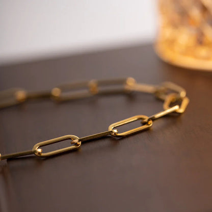 [Raffine]Ria Gold Paperclip Chain Necklace