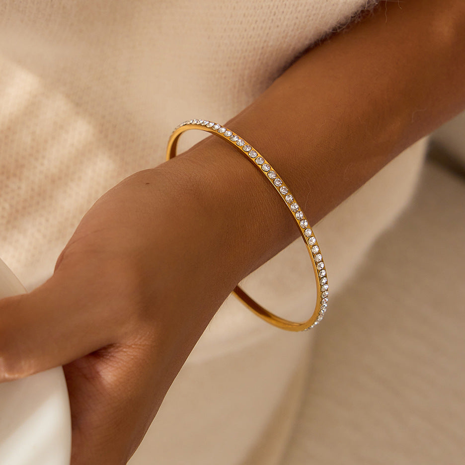 [Raffine]Kalista Diamond Gold Bangle