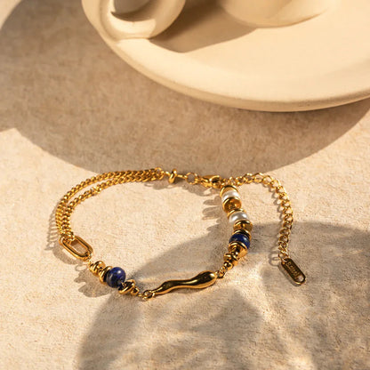 [Raffine]Quintessa Layered Chain Pearl Bracelet