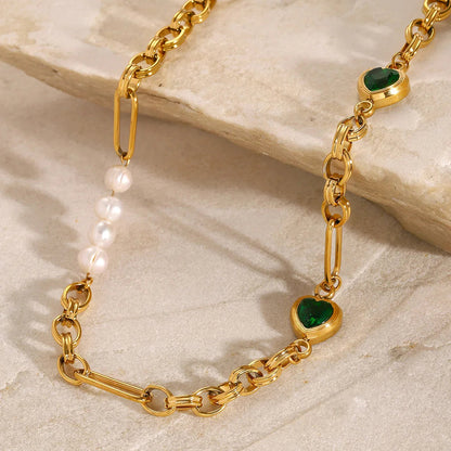 [Raffine]Maddison Pearl Chain Gold Necklace