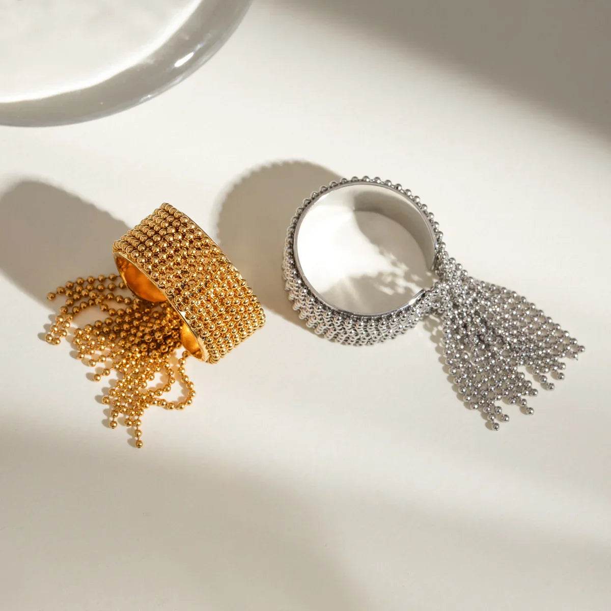 [Raffine]Krystelle Gold Tassel Ring