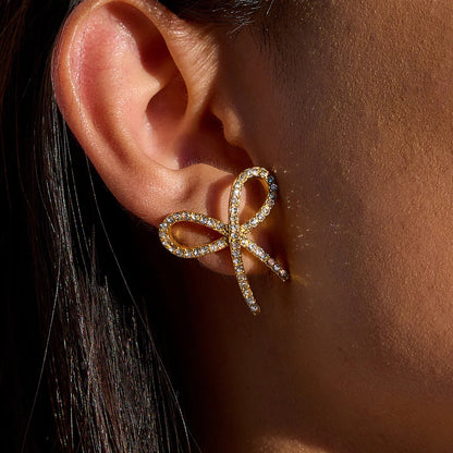 [Raffine]Dannah Diamond Bow Tie Earrings