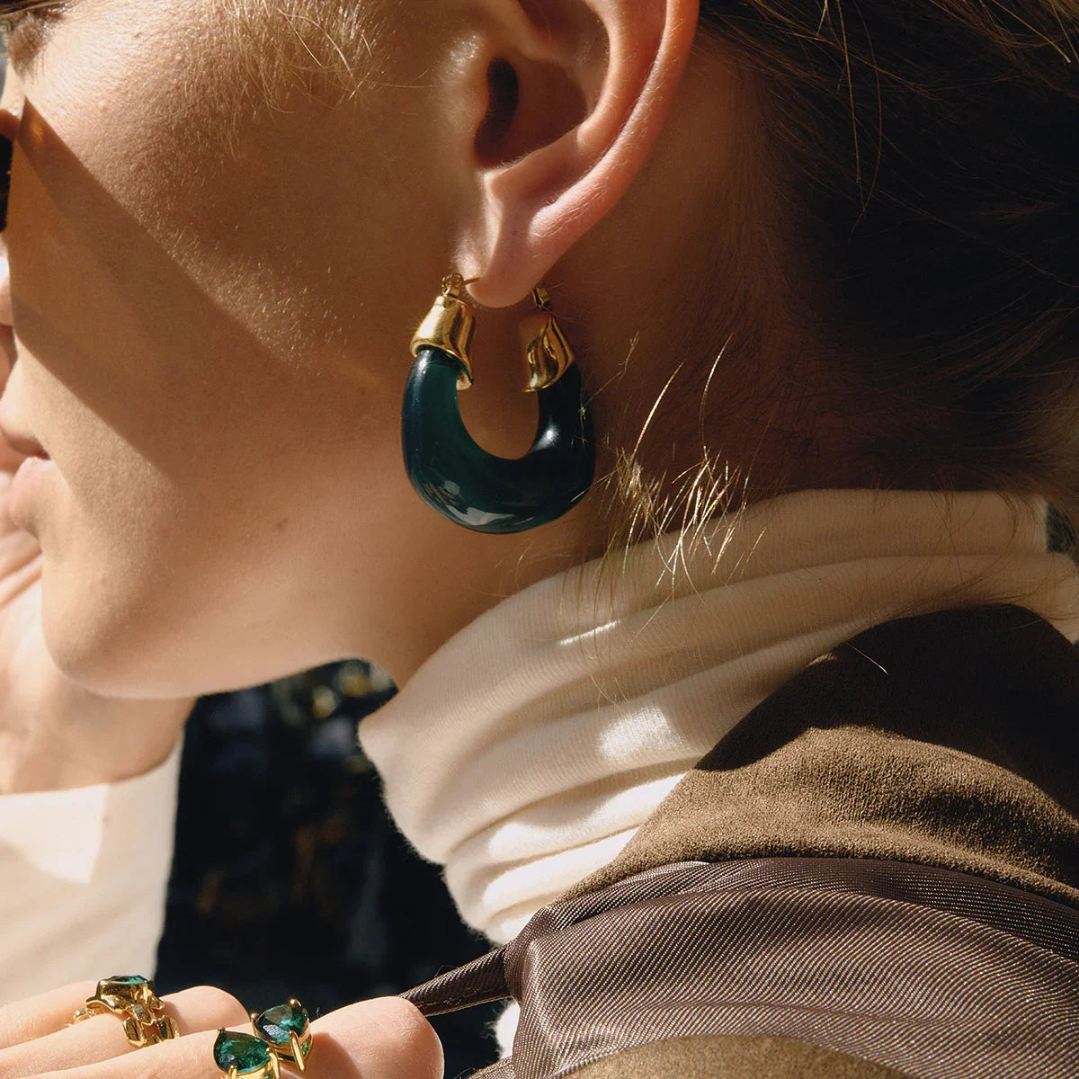 [Raffine]Leighton Chunky Enamel Hoops