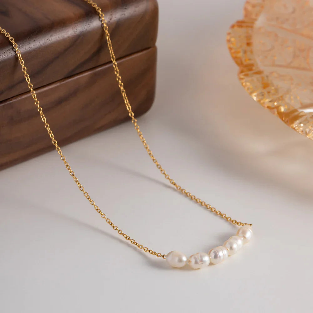 [Raffine]Elle Gold Pearl Necklace