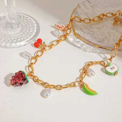 [Raffine]Michelle Fruit Charm Gold Necklace