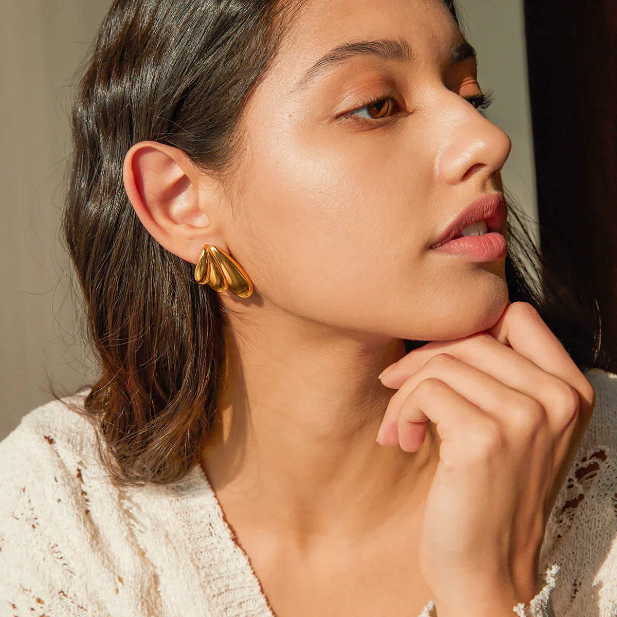 [Raffine]Saffron Gold Earrings