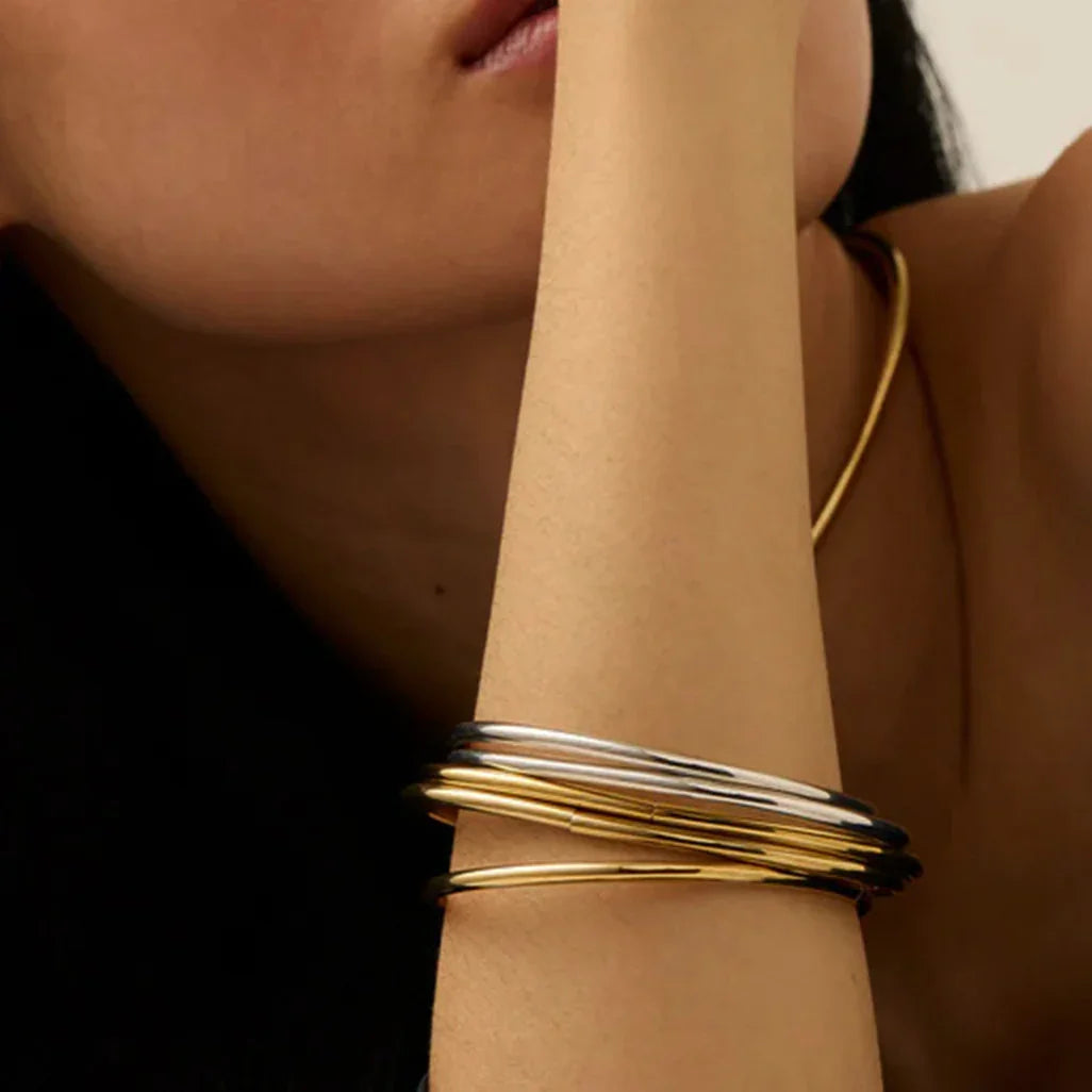 [Raffine]Shannon Gold Bangle Set